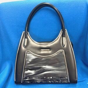 Nicole Lee Elegant Black and Silver‎ Women's Handbag faux stone front